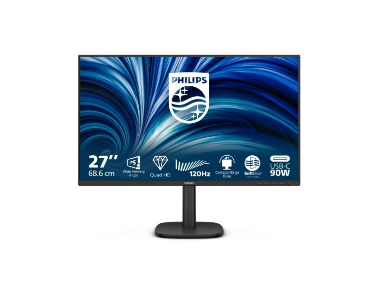 Philips 27B2U3601, 27" IPS WLED, 2560x1440@120Hz, 4ms GtG, 350cd m/2, 1500:1, 50M:1 DCR, Adaptive Sync, FlickerFree, SoftBlue, 2Wx2, Tilt, Height Adjust, Pivot, Swivel, HDMI, DP, RJ45, USB hub