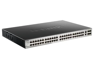 D-Link 48x10/100/1000BASE-T ports Layer 3 Stackable Managed Gigabit Switch with 2x10GBASE-T ports and 4xSFP+ ports