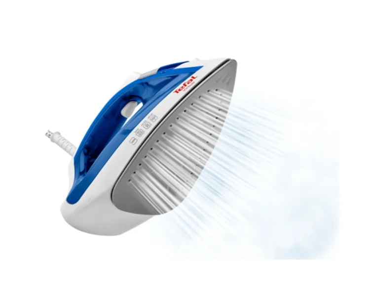Tefal FV1711E0, Virtuo white & velvet blue,1800W - 0-24g/min - shot 80g/min - PTFE soleplate - water tank 200 ml - cord length 1,9 m - anti drip function
