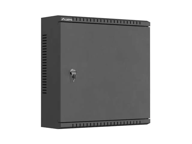 Комуникационен шкаф LANBERG – TPR 10", 2U, 400x400x140 мм, метална врата, черен