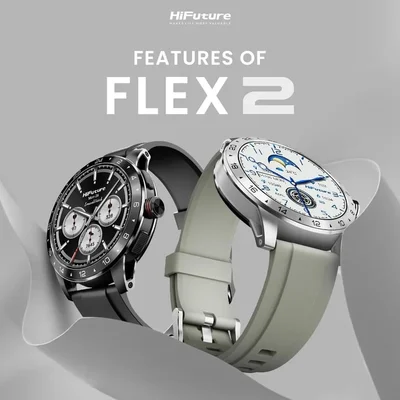 HiFuture Flex 2 Silver, 1.39" FHD, 360?360, Bluetooth Call, IP68 Waterproof, 24/7 True Heart Rate & Blood Oxygen Sensor, Up to 10 days daily use, 100+ Sports Mode