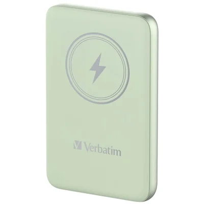 Външна батерия Verbatim MCP-10GN 10000 mAh USB-C PD 20W / Магнитно безжично зареждане 15W Зелен