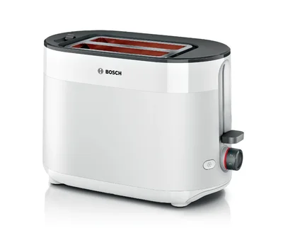 Bosch TAT2M121, MyMoment Compact toaster, 950 W, Auto power off, Defrost and reheat setting, Integrated warming grid, High lift, White