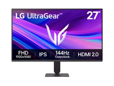 Монитор LG UltraGear 27G411A-B 23.8" IPS, Full HD, 144Hz, 1ms, HDR10, sRGB 99%, G-SYNC, FreeSync, Черен