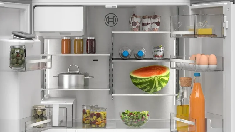 Bosch KFI96AXEA, SER6, Multi-door fridge-freezer, NoFrost, E, 183/91/73, 574l(375+199), 39dB(C), IC, 1 VitaFresh 0° XXL drawer - fish and meat, 1 Vitafresh drawer with humidity control, Quick Ice&water dispencer with tank, freezer light, HC, Black inox