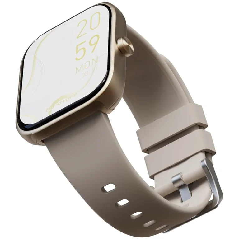 HiFuture Lume Champagne Gold, 1.85 " IPS, Powered by Dual Core, Aerospace-Grade Ultra Light Aluminum Frame, Bluetooth Call, 3D User Interface, 1ATM Waterproof, 24/7 True Heart Rate & Blood Oxygen Sensor, 100+ Sports Mode, Up to 7 days daily use