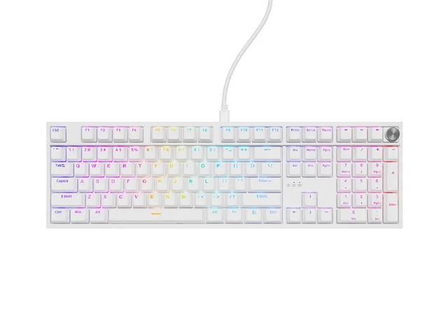 Геймърска механична клавиатура Genesis Thor 404 White RGB Backlight Gateron Peach Silent, US Layout