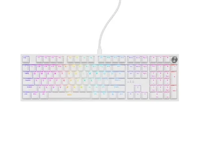 Геймърска механична клавиатура Genesis Thor 404 White RGB Backlight Gateron Peach Silent, US Layout