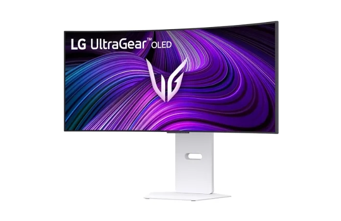 Монитор LG UltraGear 34GX90SA-W 34" OLED 21:9 извит WQHD (3440x1440) 240Hz HDR10 FreeSync G-Sync Smart webOS Бял
