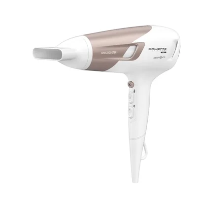 Сешоар Rowenta CV5830F0 Studio Dry 2100W, Ионен генератор, Thermo Control, 3 температури, 2 скорости, концентратор, дифузер, бял/розов