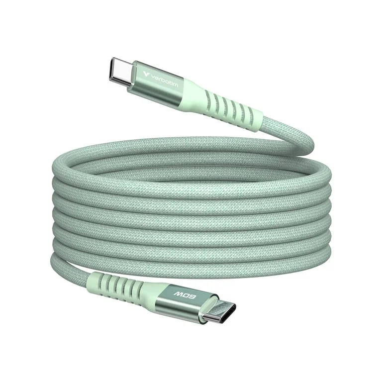USB-C кабел Verbatim Sync & Charge магнитен 1.2 m 60W, зелен