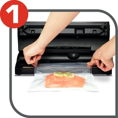 Tefal VT254070  Vacupack classic plastic,  automatic "vaccum & seal", 18 bags included, vertical storage, seal functions, stop function