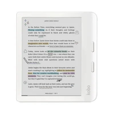 Електронен четец Kobo Libra Colour 7" E Ink Kaleido 32GB IPX8 ComfortLight PRO Бял