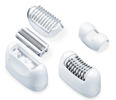 Beurer HL 76 4-in-1 Epilator wet & dry , 42 tweezers, Extra-bright LED light, 2 speed settings, 2x epilator attachments (glide & precision attachment) & 2x shaver attachments (shaving & trimming attachment), Cordless, Powerful lithium-ion battery, Operat