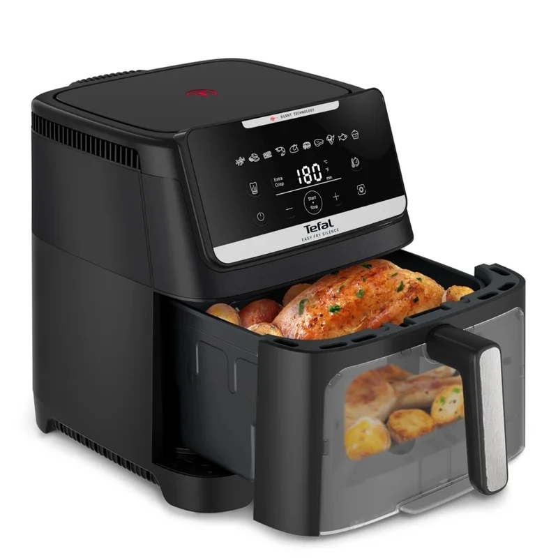Tefal EY8468E0 Easy Fry Silence XXL VISION, black, 7L (2kg, 8 portions), 1800W, dual zones, detachable front, 10 automatic programs