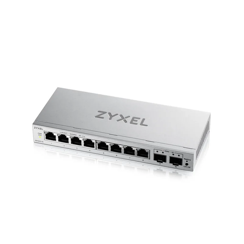 ZyXEL GS1200-10 v3, 8 Port Gigabit, 2 x SFP webmanaged Desktop Switch