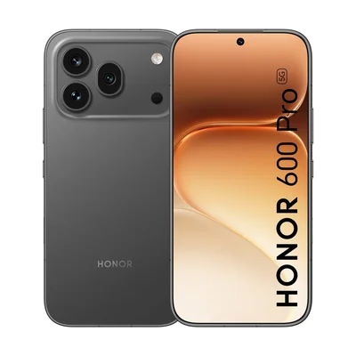 Смартфон HONOR 600 Pro 6.57" 120Hz AMOLED, Snapdragon 8 Elite, 12GB RAM, 512GB, 200+50+12MP/50MP, 6400mAh, Android 16, черен