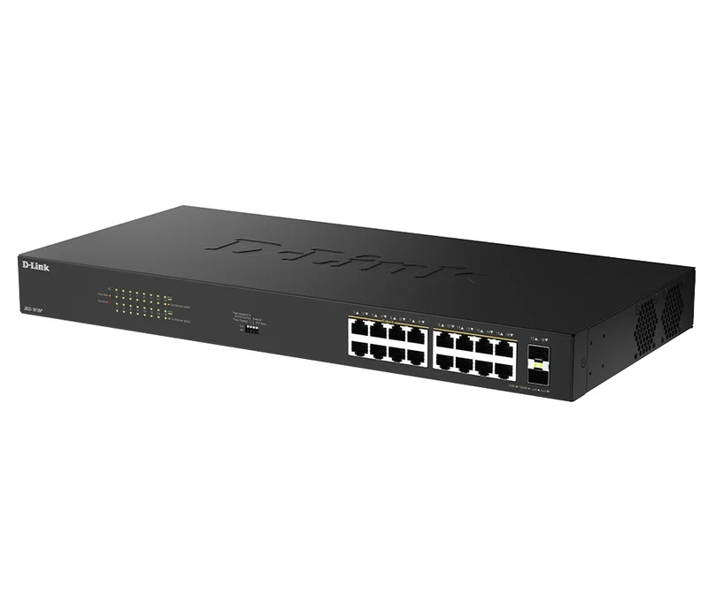 D-Link 16 Ports GE PoE(30W) + 2 Ports SFP Unmanaged Switch, 240W