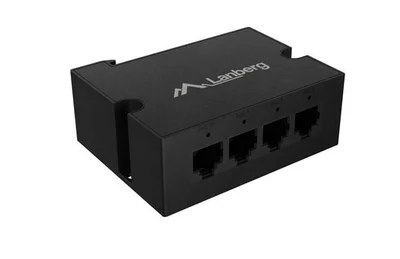 PoE удължител Lanberg DIN-GE4-BT-90W 1 вход 3 изхода Gigabit Ethernet DIN Rail BT 90W метални щипки