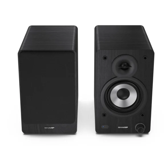 Sharp Audio Systems CP-SS30(BK), Hifi Systems BOOKSHELF SPEAKERS 60W (2 x 30W) RMS 2, Bluetooth v5.0, USB playback, MP3 Audio decoder, RCA L/R In, 3.5mm Aux-in / line-in, Digital optical-in, Wooden speaker, Black