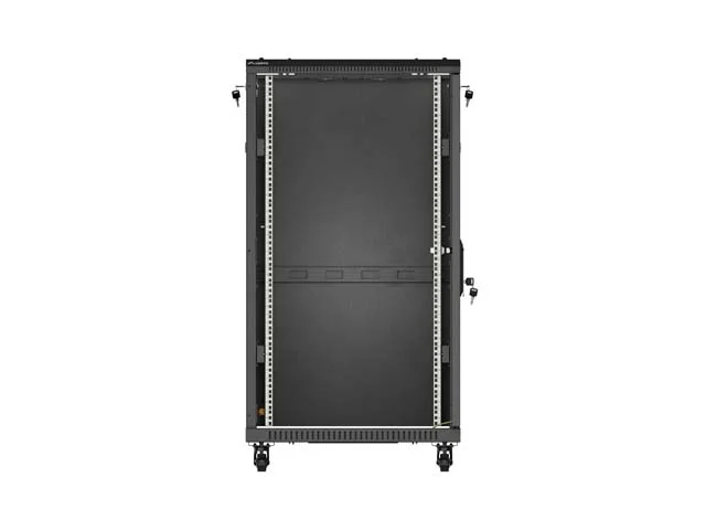 Комуникационен шкаф Lanberg – 22U/600x1000, свободностоящ, стъклена врата, черен