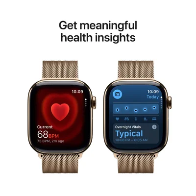 Apple Watch S11 Cellular 42mm Gold Titanium Case with Gold Milanese Loop
