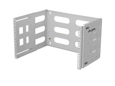 Сгъбаема стойка за стена 19" 6U Lanberg, сива, 497x400/240 мм