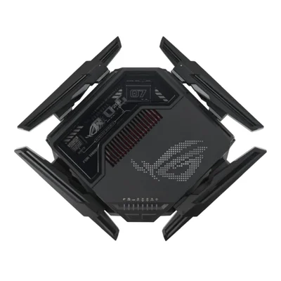 Asus Gaming Wireless Router, ROG Rapture GT-BE98, BE25000, Quad-Band, Quad-Core 2.6GHz CPU, 256MB/2GB Flash/RAM, 10G dual-port, 2.5G quad-port, AiProtection Pro, RangeBoost Plus, AiRadar TX, open NAT, VPN Fusion, multiple SSIDs, IPTV, RGB, AiMesh, Black