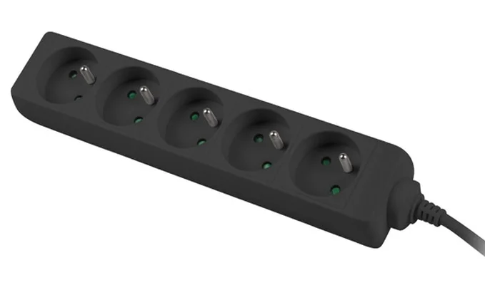 Lanberg power strip 3m, 5 socket,s french quality-grade copper cable, black