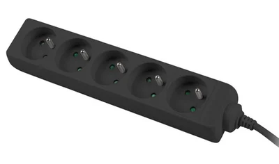 Lanberg power strip 3m, 5 socket,s french quality-grade copper cable, black