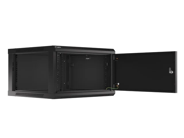 Lanberg rack cabinet 19" wall-mount 6U/600x600 for self-assembly with metal door black (flat pack)