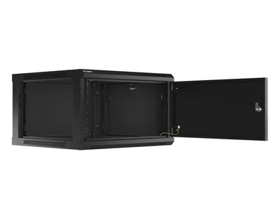 Lanberg rack cabinet 19" wall-mount 6U/600x600 for self-assembly with metal door black (flat pack)