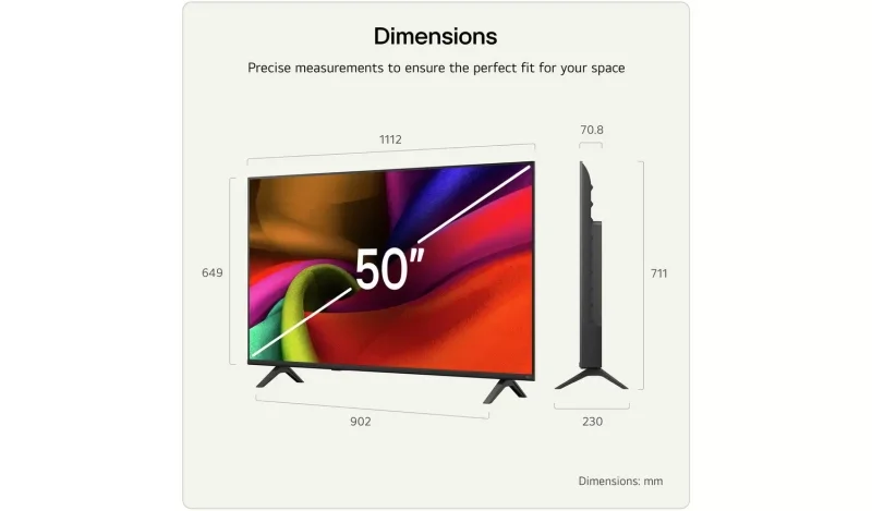 LG 50NU8E0B3LA, 50" 4K HDR UHD, 3840x2160, DVB-T2/C/S2, AI Alpha 7, HDR 10, webOS 26, ThinQ AI, VRR, ALLM, HGiG, WiFi, Clear Voice, 4K Super Upscaling, Bluetooth 5.3, Hdmi e-ARC , CI, LAN, AirPlay2, AI Sound Pro, Google Cast, 2 Pole stand, Black