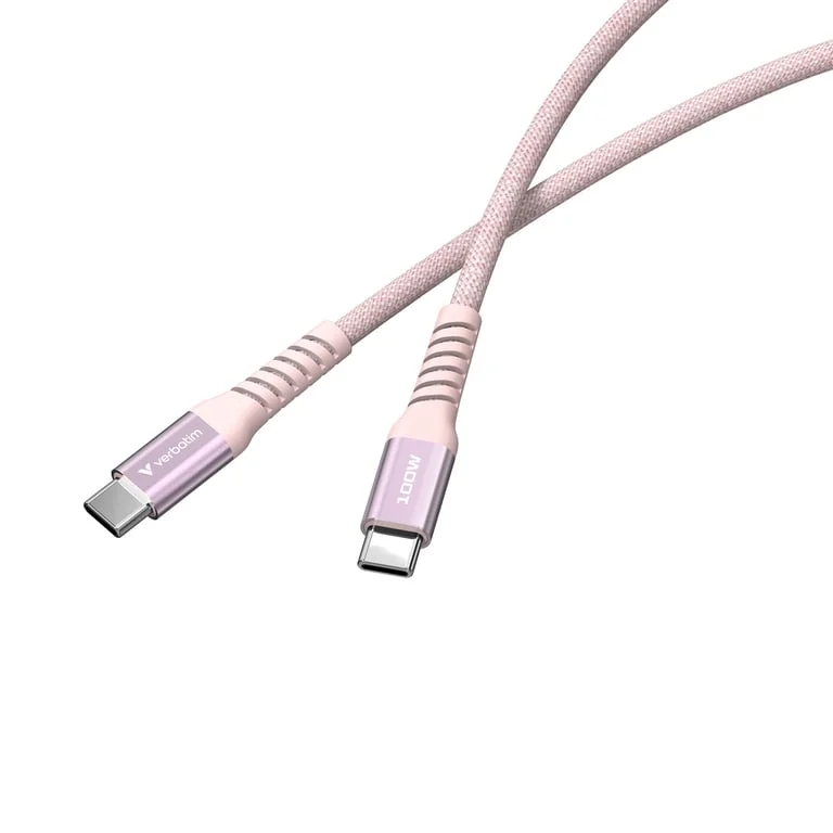 USB-C кабел Verbatim Sync & Charge 100W магнитен 1.2 m - розов