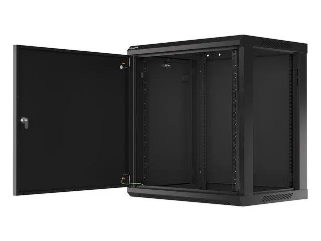 Lanberg rack cabinet 19" wall-mount 12U/600x450 for self-assembly with metal door black (flat pack)