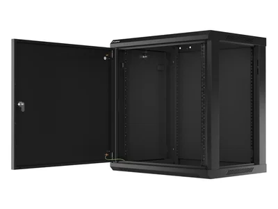 Lanberg rack cabinet 19" wall-mount 12U/600x450 for self-assembly with metal door black (flat pack)