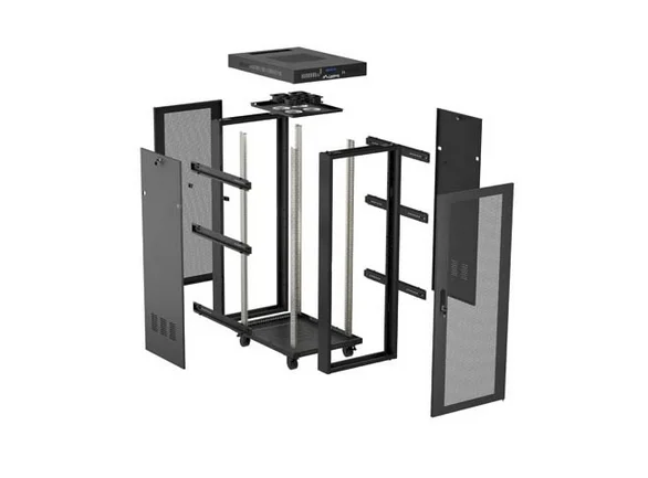 Lanberg Rack Cabinet 19" Free-Standing 24U/600X800 (FlAT Pack) With Mesh Door LCD Black V2