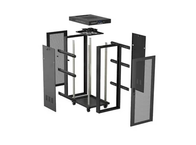 Lanberg Rack Cabinet 19" Free-Standing 24U/600X800 (FlAT Pack) With Mesh Door LCD Black V2