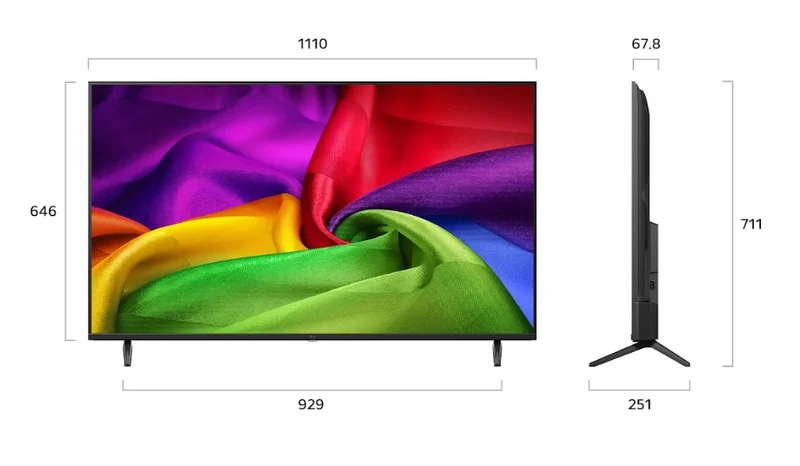 LG 50NU800B3LC, 50" 4K HDR UHD, 3840x2160, DVB-T2/C/S2, AI Alpha 7, HDR 10, webOS 26, ThinQ AI, VRR, ALLM, HGiG, WiFi, Clear Voice, 4K Super Upscaling, Bluetooth 5.3, Hdmi e-ARC , CI, LAN, AirPlay2, AI Sound Pro, Google Cast, 2 Pole stand, Black