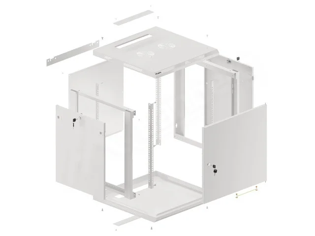 Lanberg rack cabinet 19" wall-mount 12U/600x600 for self-assembly with metal door grey (flat pack)