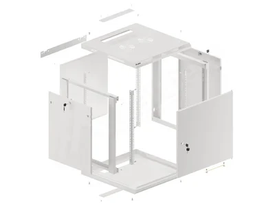 Lanberg rack cabinet 19" wall-mount 12U/600x600 for self-assembly with metal door grey (flat pack)