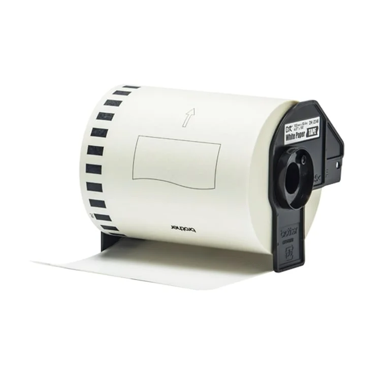 Brother DK-22246 Continuous Paper Label Roll - Black on White, 103mm wide