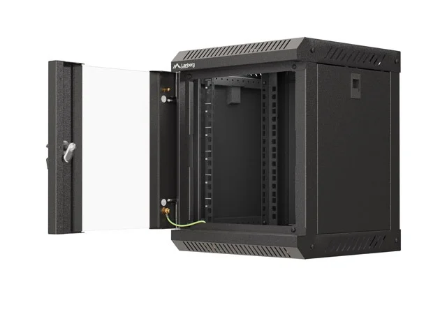 Lanberg rack cabinet 10" wall-mount 6U/300x300 (flat pack) with glass door black