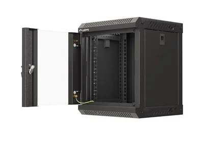 Lanberg rack cabinet 10" wall-mount 6U/300x300 (flat pack) with glass door black