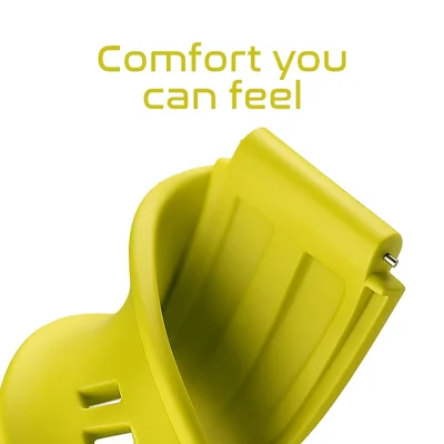 HiFuture Pilot-M Fluorescent Yellow, Sporty Design, Powder Metallurgy Stainless Steel Buckle, Solid Silicone, Unique Patterns, Fit Size: 22mm