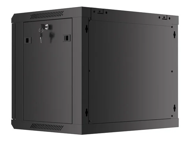 Lanberg rack cabinet 19" wall-mount 9U/600x450 for self-assembly with metal door  black (flat pack)