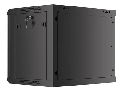 Lanberg rack cabinet 19" wall-mount 9U/600x450 for self-assembly with metal door  black (flat pack)