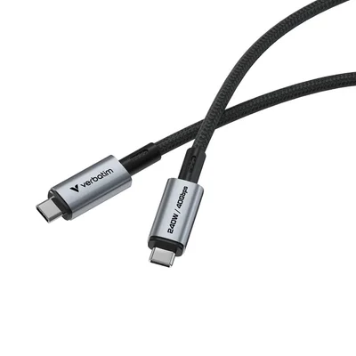 USB-C кабел Verbatim Sync & Charge 240W 40 Gbps 120 см черен