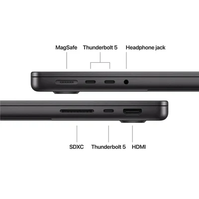 Apple 14-inch MacBook Pro: Apple M5 Pro chip with 15-core CPU and 16-core GPU, 24GB, 2TB SSD - Space Black
