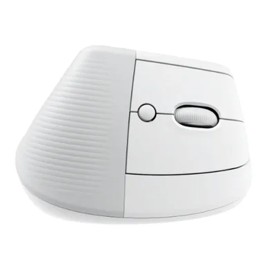 Безжична вертикална мишка Logitech Lift, Bluetooth, ергономична, бяло/пастелно сиво